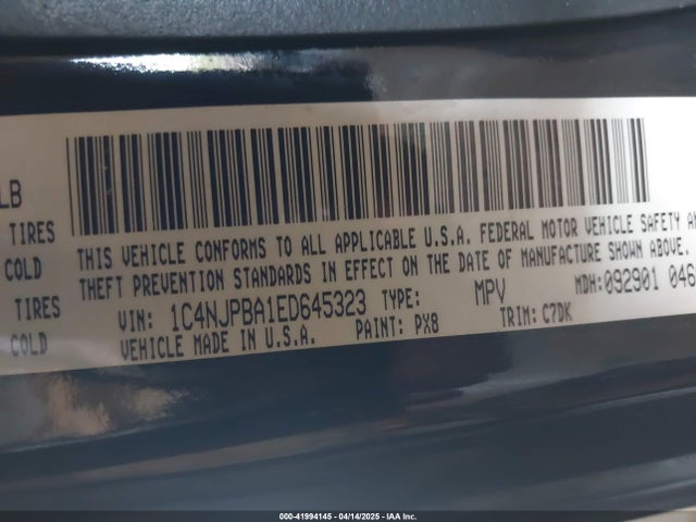 1C4NJPBA1ED645323 Jeep Patriot Sport