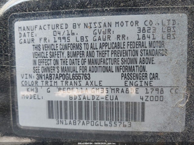 Nissan SENTRA SV 2016 3N1AB7AP0GL655763 Image 9