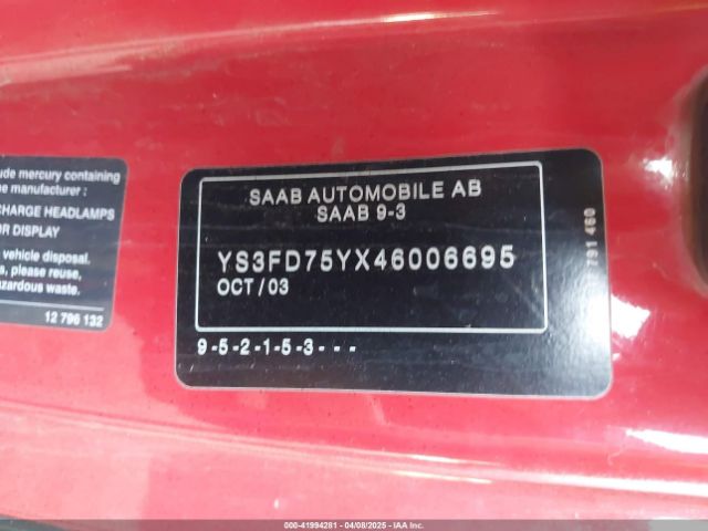 2004 SAAB 9-3 YS3FD75YX46006695 Photo 8