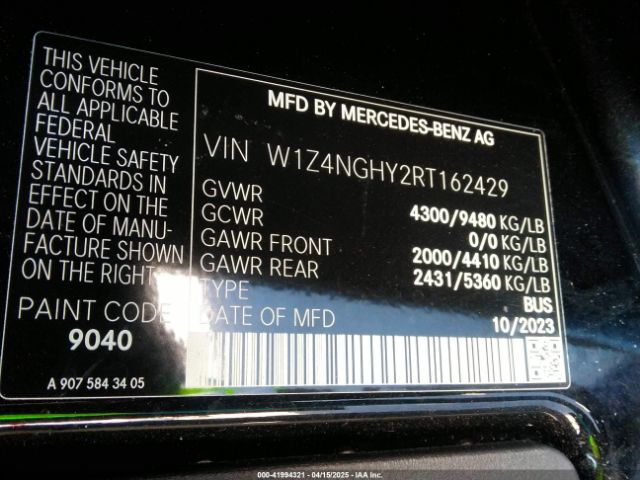 W1Z4NGHY2RT162429 Mercedes-Benz Sprinter 2500 High Roof 4-cyl Diesel Ho