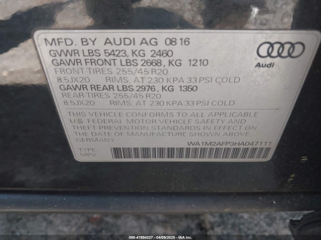 WA1M2AFP3HA047111 Audi Q5 2.0t Premium