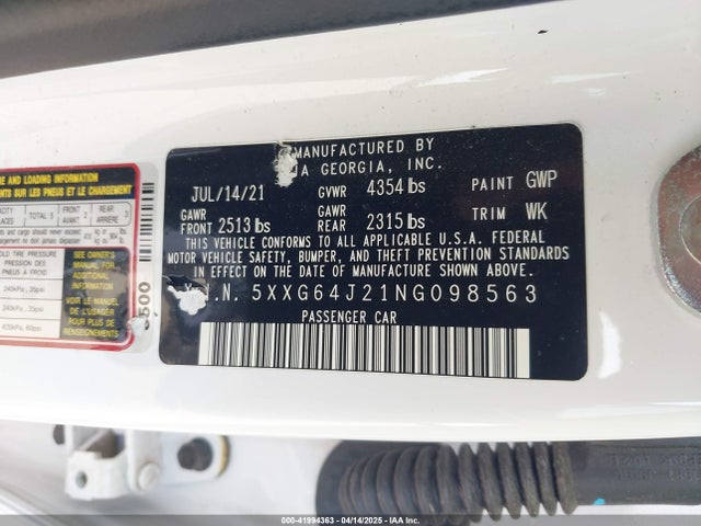 5XXG64J21NG098563 KIA K5 Gt-line
