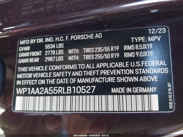 Porsche Macan T 2024 WP1AA2A55RLB10527 Image 9