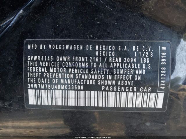 3VW7M7BU4RM033506 Volkswagen Jetta 1.5t Se