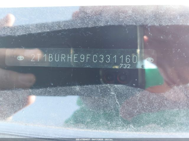 2T1BURHE9FC331160 Toyota COROLLA LE