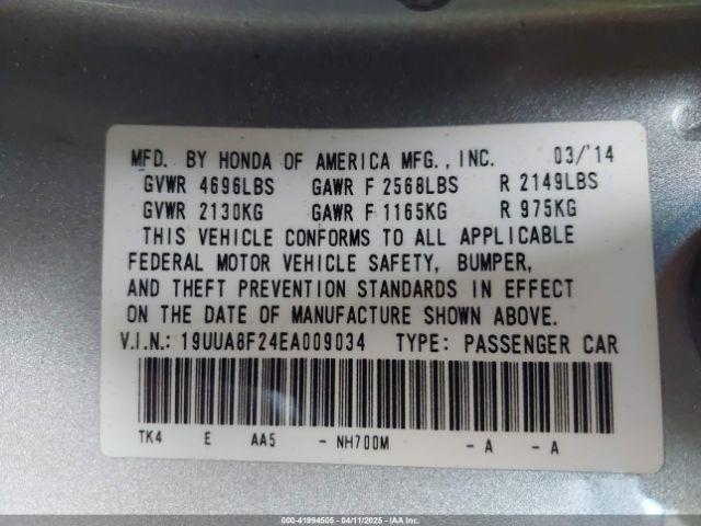 2014 ACURA TL 19UUA8F24EA009034 Photo 8