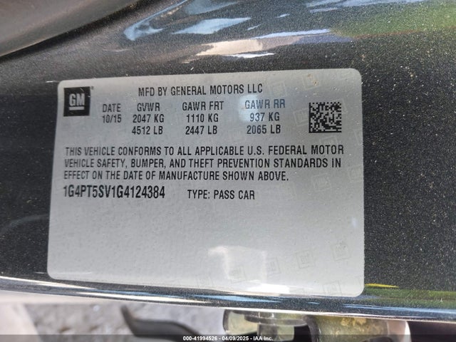 1G4PT5SV1G4124384 Buick Lhu - Sidi, E85 Max, Alum