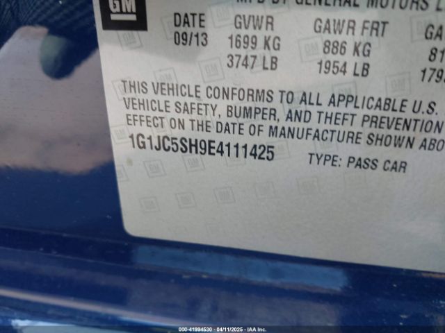 1G1JC5SH9E4111425 Chevrolet Sonic Lt Auto