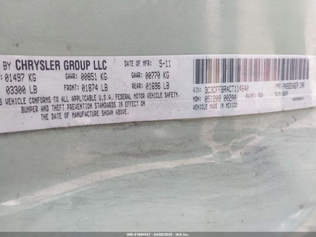 2012 FIAT 500 3C3CFFBR4CT114640 Photo 8