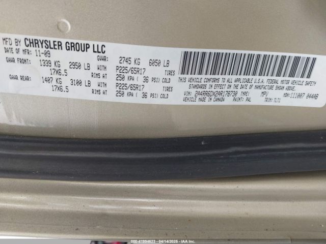 2010 CHRYSLER TOWN & COUNTRY 2A4RR6DX2AR178730 Photo 8