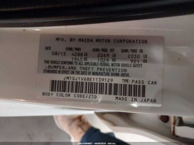 JM1GJ1V68E1139129 Mazda Mazda6 I Touring