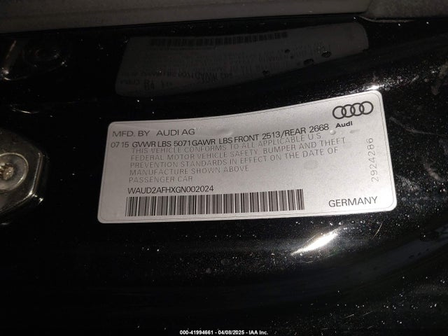 2016 AUDI A5 WAUD2AFHXGN002024 Photo 8