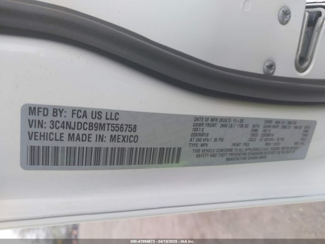 3C4NJDCB9MT556758 Jeep Compass Limited 4x4