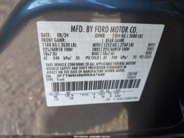 3FTTW8H96RRB47448 Ford Maverick Xlt