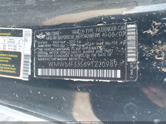 2009 MINI COOPER WMWMF33569TZ20989 Photo 8