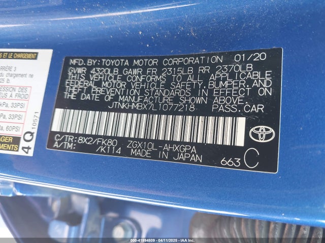 JTNKHMBX7L1077218 Toyota C-HR XLE