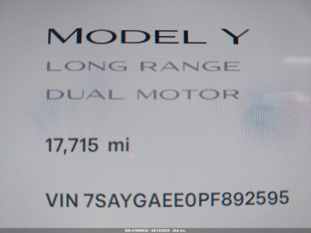 2023 TESLA MODEL Y 7SAYGAEE0PF892595 Photo 6
