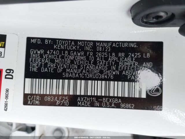 58ABA1C13RU038476 Lexus Es 300h F Sport Handling