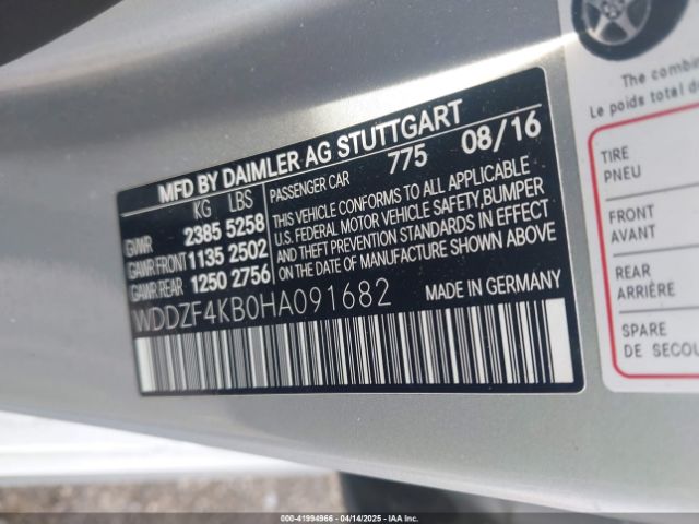 WDDZF4KB0HA091682 Mercedes-Benz E 300 4matic