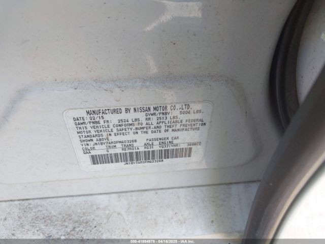 JN1BV7AR0FM403268 Infiniti Q50 SPORT
