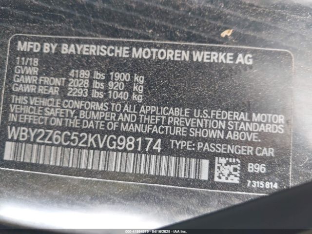 WBY2Z6C52KVG98174 BMW I8