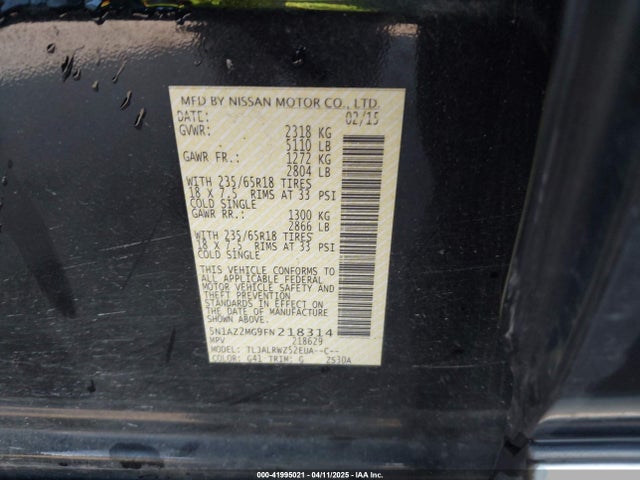 5N1AZ2MG9FN218314 Nissan Murano