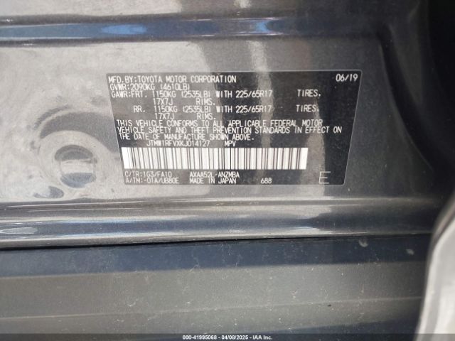 JTMW1RFVXKJ014127 Toyota Rav4 Xle