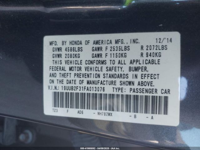 2015 ACURA TLX 19UUB2F31FA013076 Photo 8