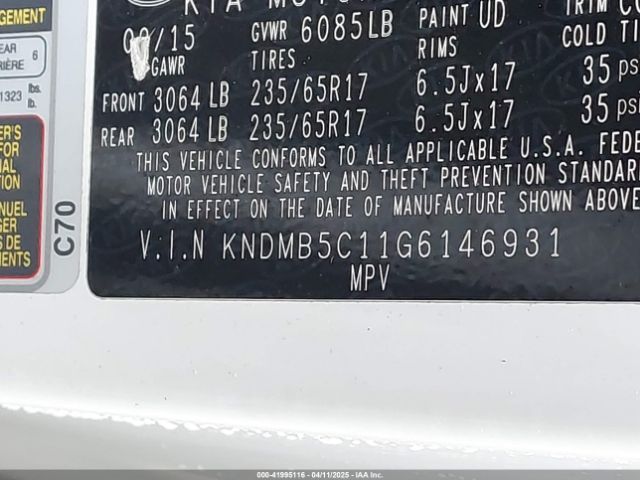 KNDMB5C11G6146931 KIA SEDONA LX
