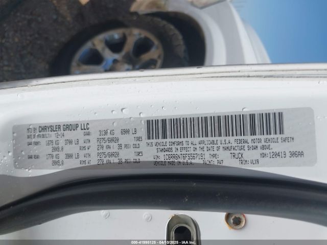 1C6RR6NT6FS567191 RAM 1500 Laramie