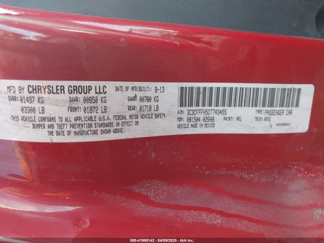 2013 FIAT 500 3C3CFFFH5DT743455 Photo 8