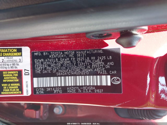 58ADA1C14MU012213 Lexus ES 300H