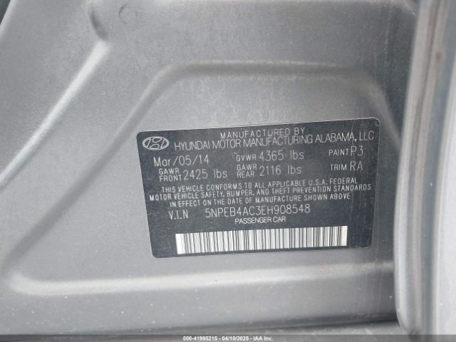 5NPEB4AC3EH908548 Hyundai SONATA GLS