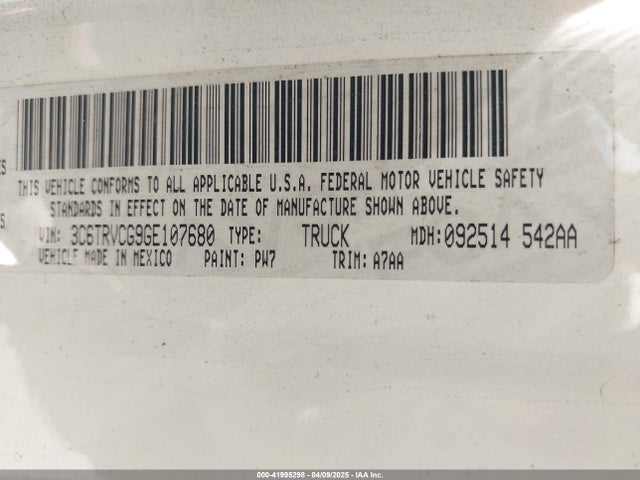 3C6TRVCG9GE107680 RAM Promaster 2500