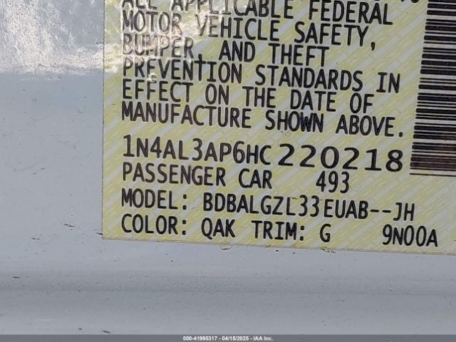 1N4AL3AP6HC220218 Nissan Altima 2.5 S