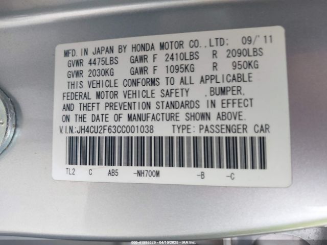 2012 ACURA TSX JH4CU2F63CC001038 Photo 8