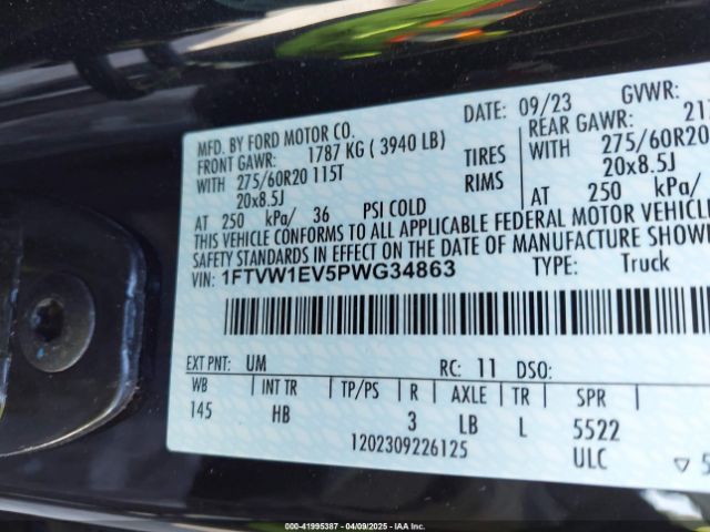 1FTVW1EV5PWG34863 Ford 2023