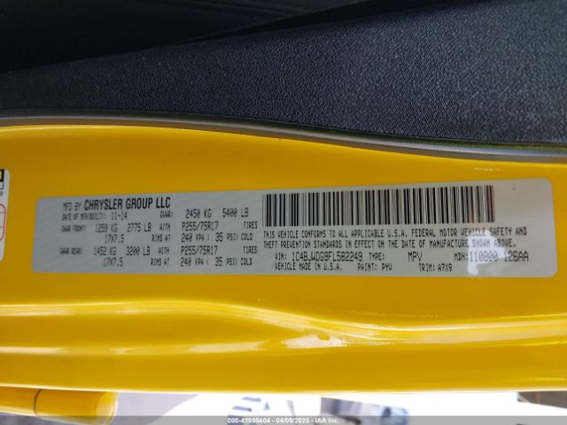 1C4BJWDG9FL582249 Jeep Wrangler Unlimited Sport