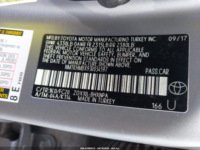 NMTKHMBX9JR034597 Toyota C-HR XLE