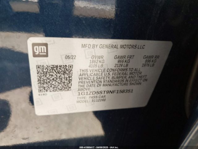 2022 CHEVROLET MALIBU 1G1ZD5ST9NF158351 Photo 8