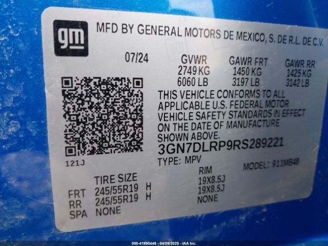 3GN7DLRP9RS289221 Chevrolet Equinox Ev Lt