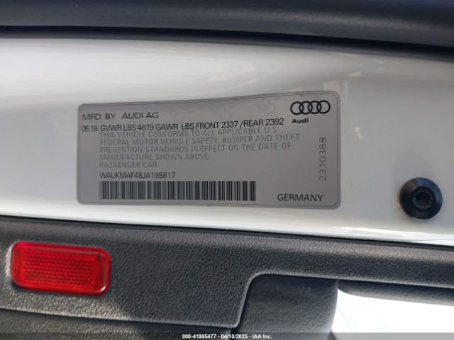 WAUKMAF48JA198817 Audi A4 2.0t Tech Ultra Premium/2.0t Ultra Premium