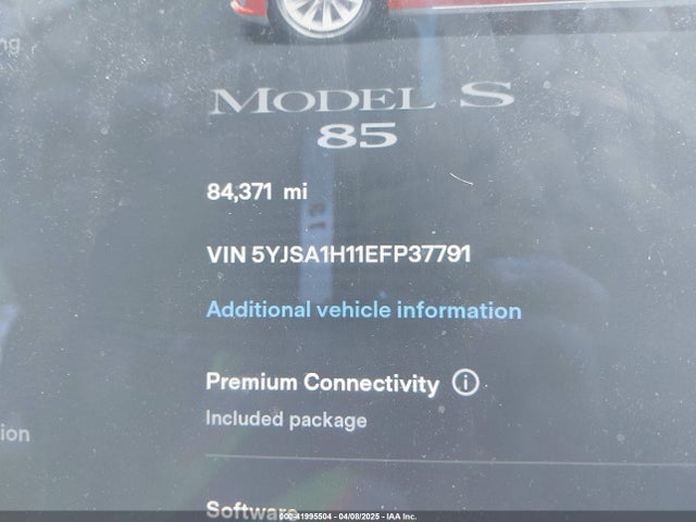 2014 TESLA MODEL S 5YJSA1H11EFP37791 Photo 6