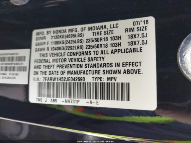 7FARW1H52JE042690 Honda CR-V EX