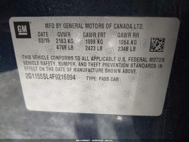 2015 CHEVROLET IMPALA 2G1155SL4F9216094 Photo 8