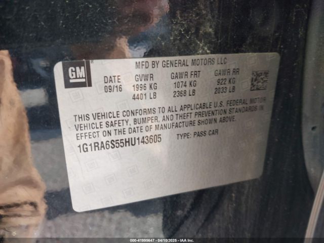 1G1RA6S55HU143605 Chevrolet VOLT LT