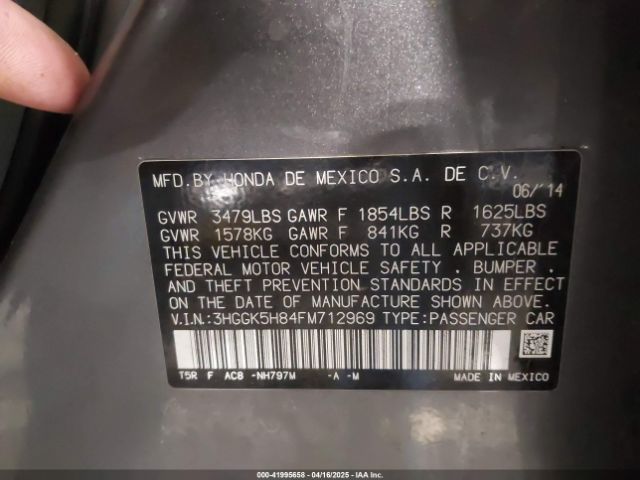 3HGGK5H84FM712969 Honda Fit Ex/ex-l
