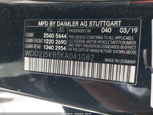 2019 MERCEDES-BENZ CLS 450 WDD2J5KB5KA041082 Photo 8