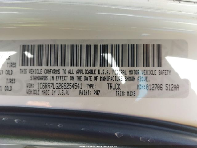 1C6RR7LG2GS254541 RAM 1500 Big Horn