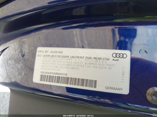 2021 AUDI A5 CABRIOLET WAUWAGF56MN004336 Photo 8